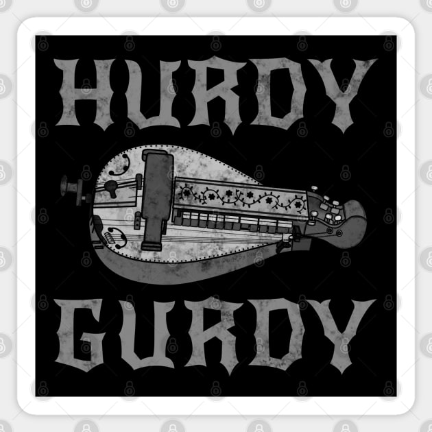 Hurdy Gurdy, Gurdyist Heavy Rock Musician Folk Metal Sticker by doodlerob